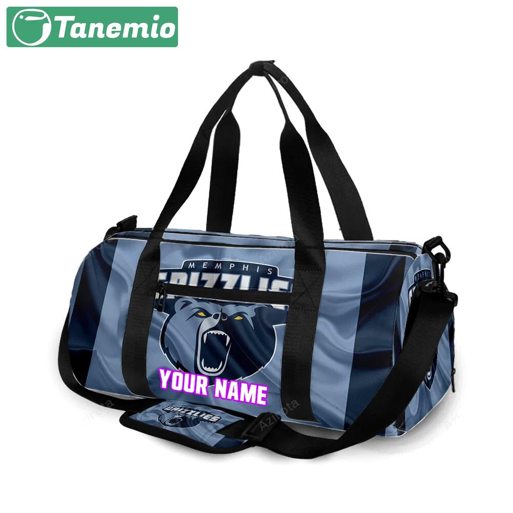 Memphis grizzlies emblem texture silk personalized name travel bag gym bag 1775 Travel Bag