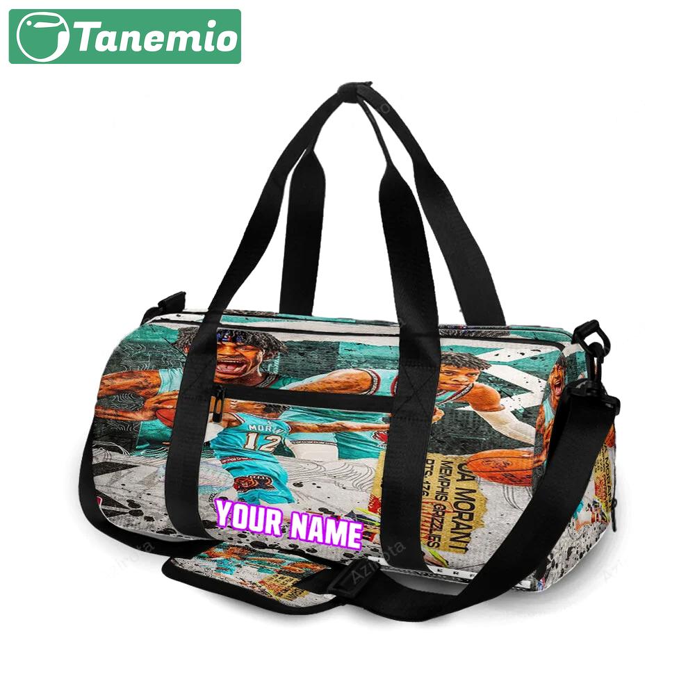 Memphis grizzlies ja morant 12 v2 personalized name travel bag gym bag 681 Travel Bag