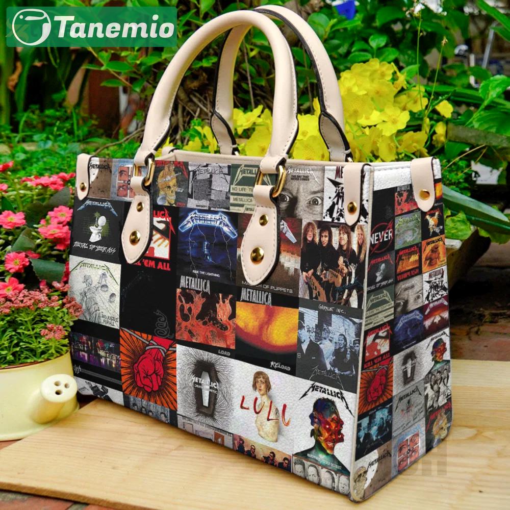 Metallica band leather hand bag gift for women’s day – women s day gift for music lovers 3837 Women Leather Hand Bag