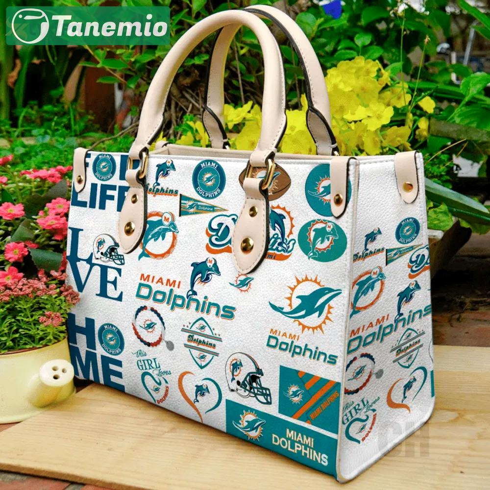 Miami dolphins 1 leather handbag gift for women 4196 Women Leather Hand Bag