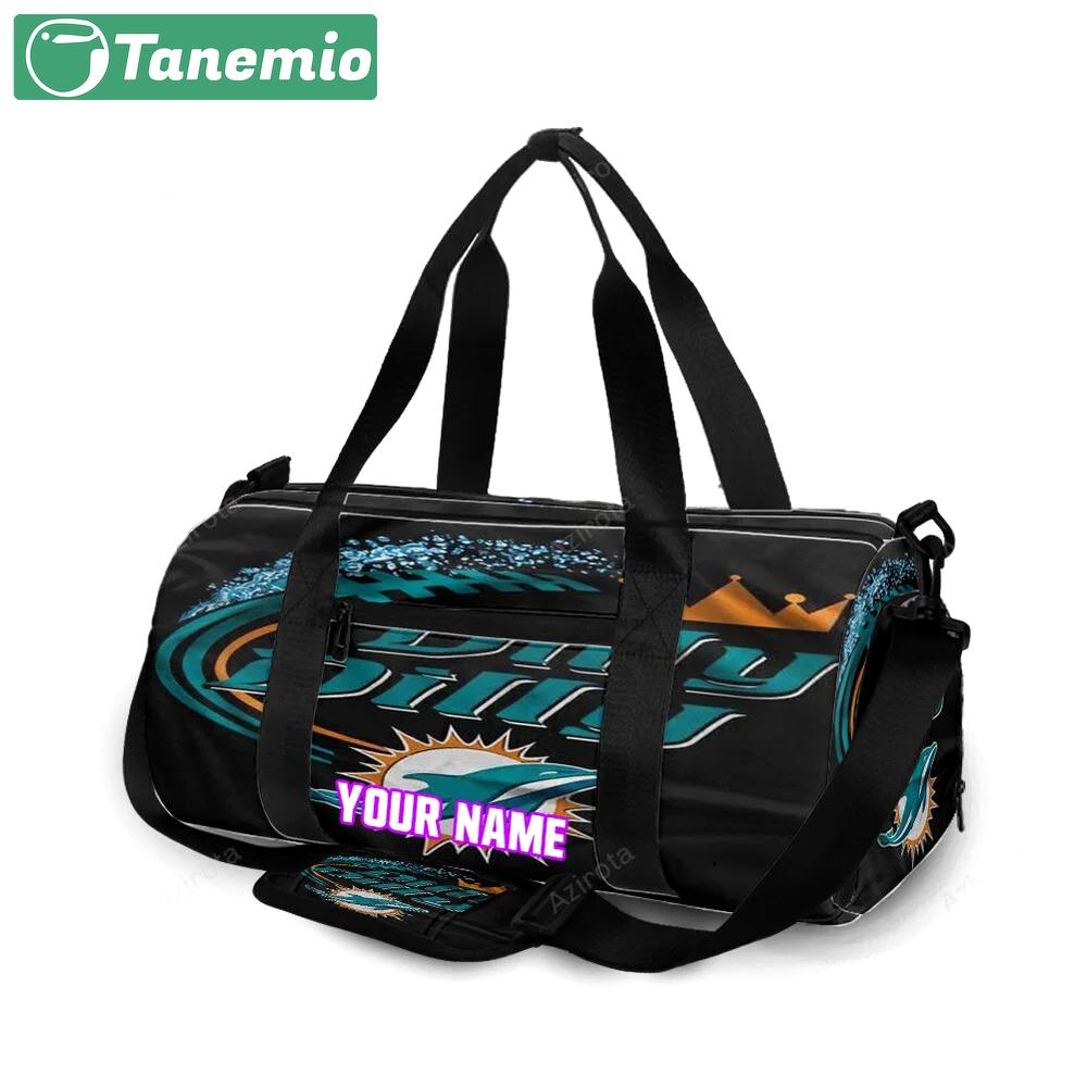 Miami dolphins dilly dilly personalized name travel bag gym bag 280 Travel Bag