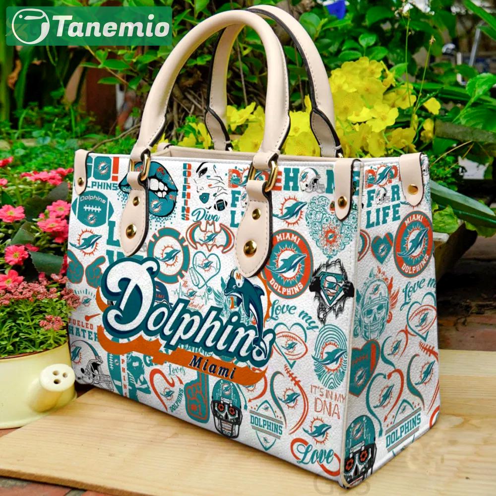 Miami dolphins hand leather bag for women gift 1509 Women Leather Hand Bag