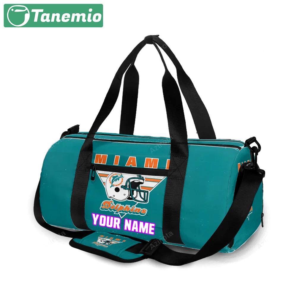 Miami dolphins logo 11 personalized name travel bag gym bag 980 Travel Bag