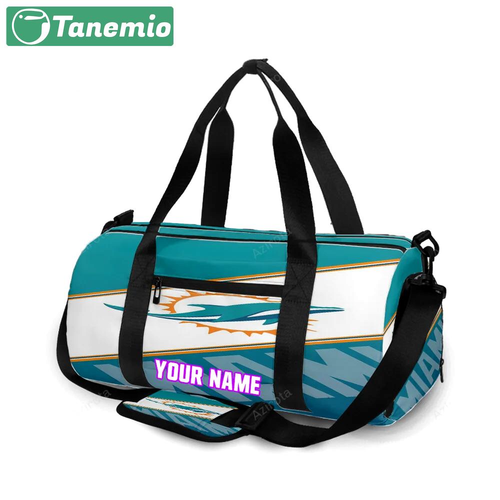 Miami dolphins logo 2 personalized name travel bag gym bag 1073 Travel Bag