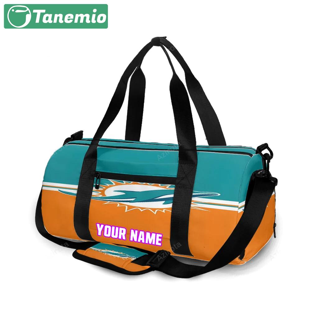 Miami dolphins logo 5 personalized name travel bag gym bag 567 Travel Bag