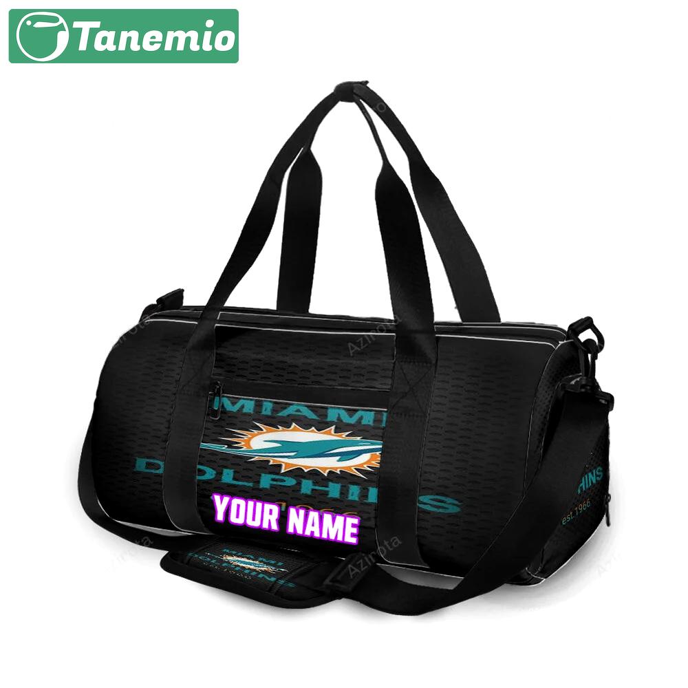 Miami dolphins logo personalized name travel bag gym bag 1059 Travel Bag