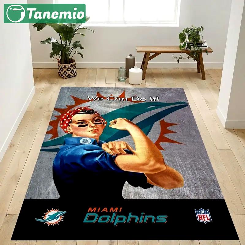 Miami dolphins nfl 20 living room and bed room rug rug regtangle carpet Rectangle Rug