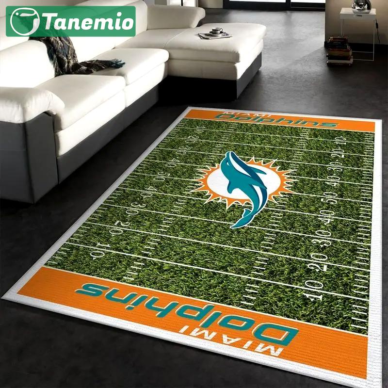 Miami dolphins nfl 26 area rug living room and bed room rug regtangle carpet Rectangle Rug
