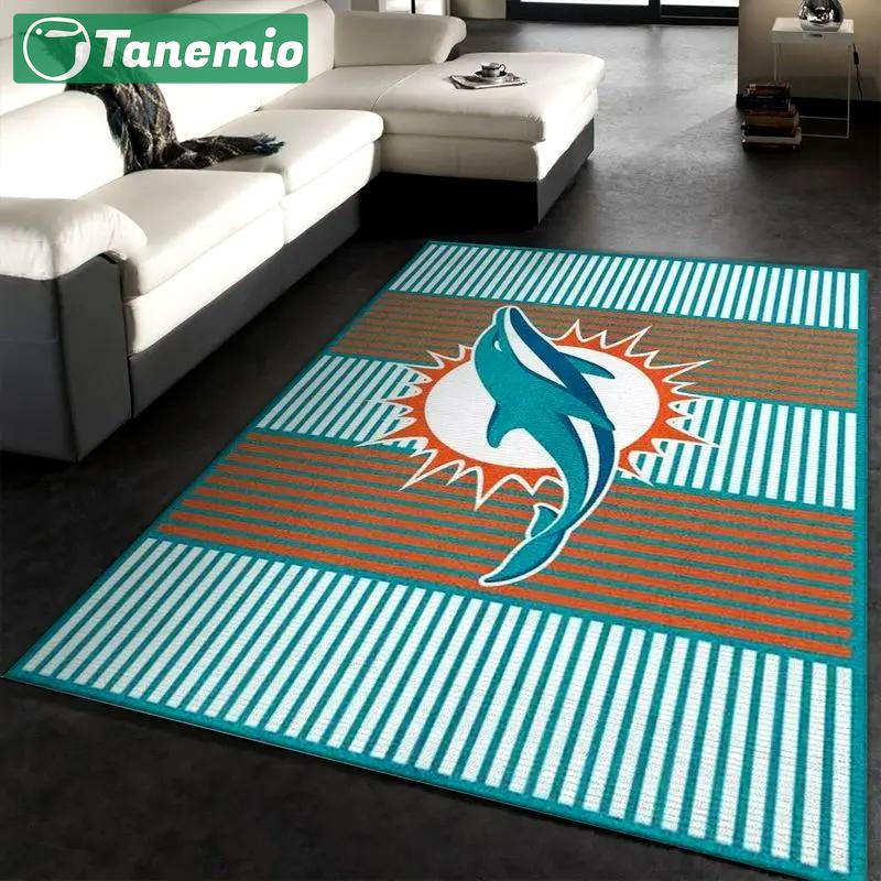 Miami dolphins nfl 8 area rug living room and bed room rug regtangle carpet Rectangle Rug