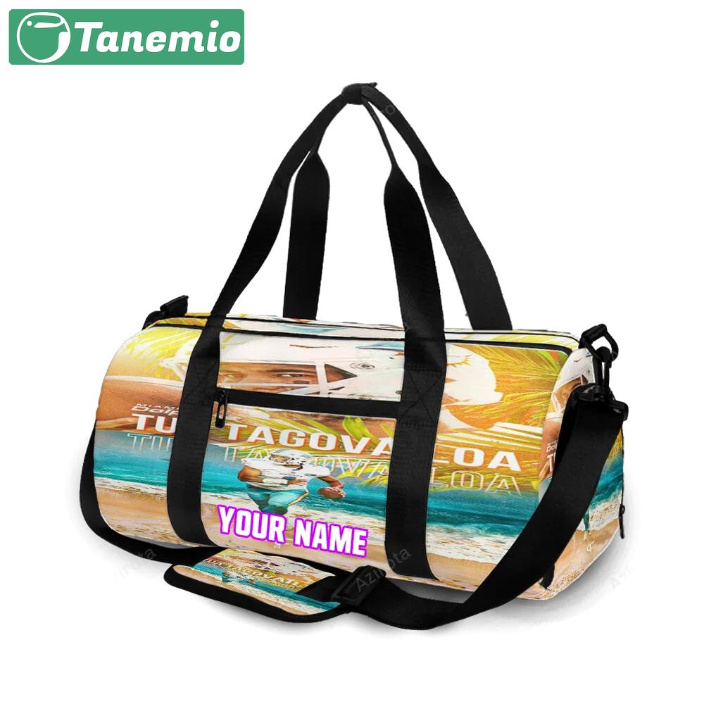 Miami dolphins tua tagovailoa1 personalized name travel bag gym bag 441 Travel Bag
