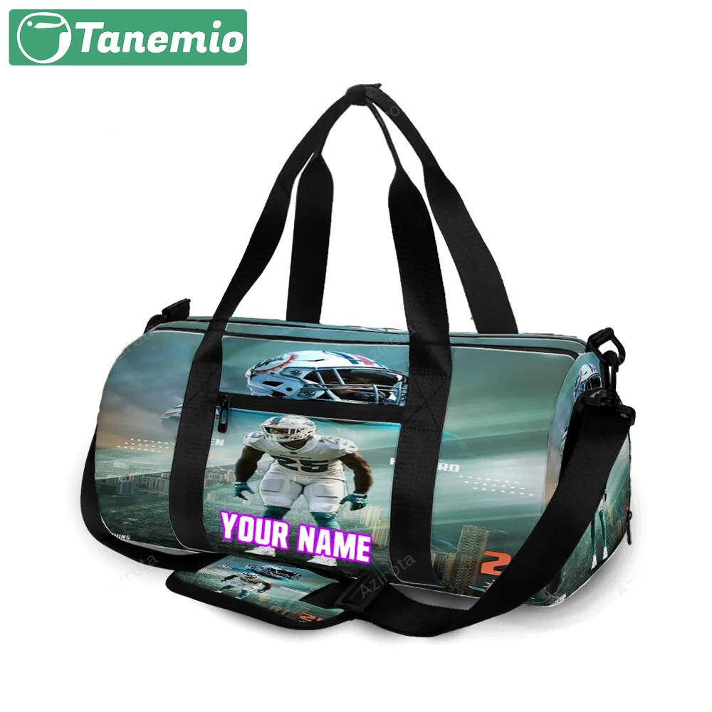 Miami dolphins xavien howard4 personalized name travel bag gym bag 244 Travel Bag