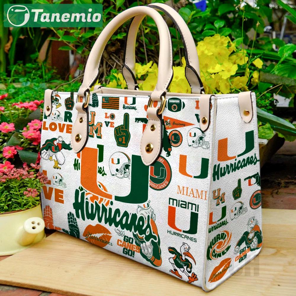 Miami hurricanes 1 leather handbag gift for women 4569 Women Leather Hand Bag