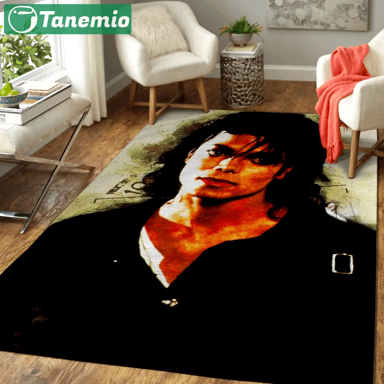 Michael jackson king of pop music art area rug area rug living room carpet rug regtangle carpet floor decor home decor Rectangle Rug