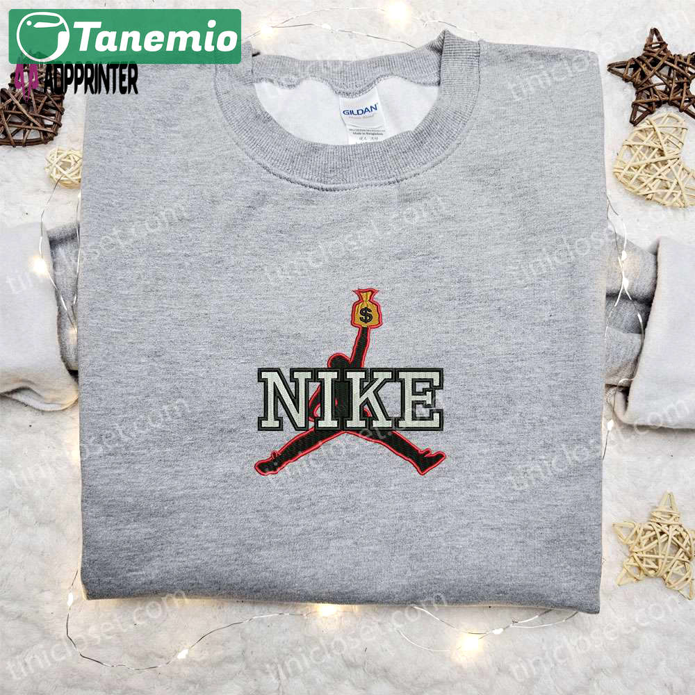 Michael jordan x nike embroidered t-shirt: best nike inspired gift for him Embroidered Shirt