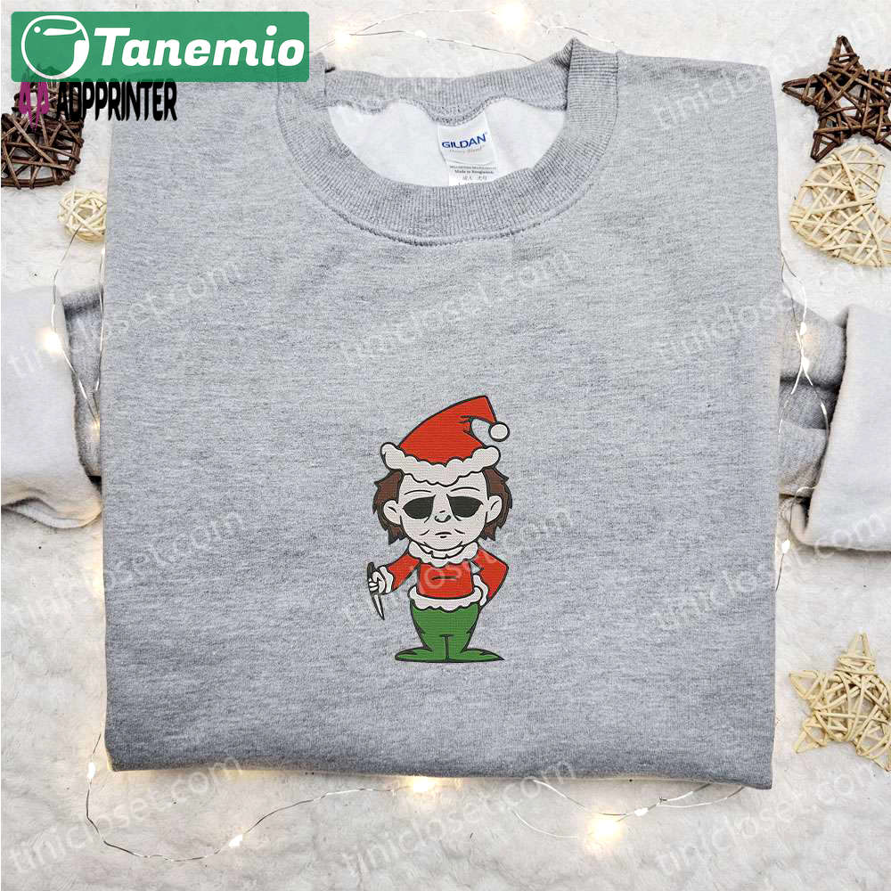 Michael myers christmas sweatshirt: horror movie hoodie – best gift idea for christmas Embroidered Shirt