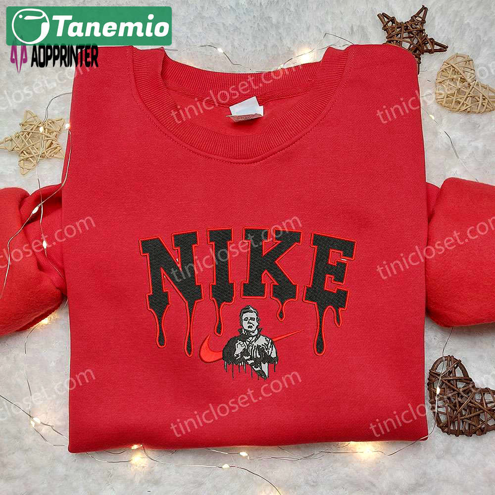 Michael myers x nike embroidered sweatshirt: halloween shirt nike inspired Embroidered Shirt