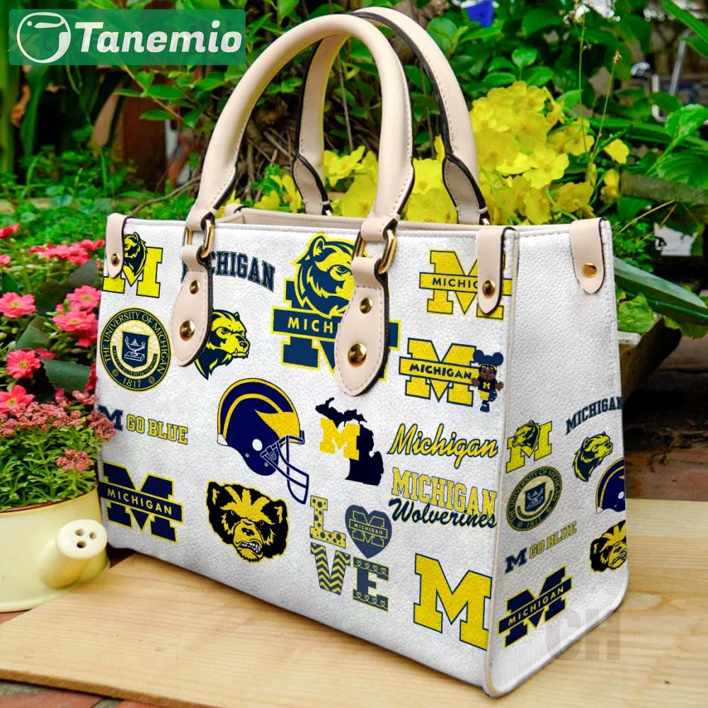 Michigan wolverines  leather bag for women gift 752 Women Leather Hand Bag
