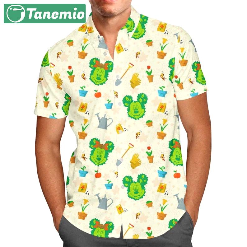 Mickey minnie flower  garden disney cartoon hawaiian shirt Hawaii Shirt