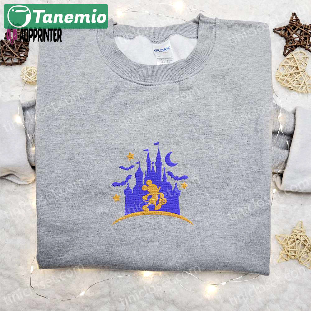 Mickey mouse castle hoodie & disney character halloween t-shirt: best gift ideas for family Embroidered Shirt