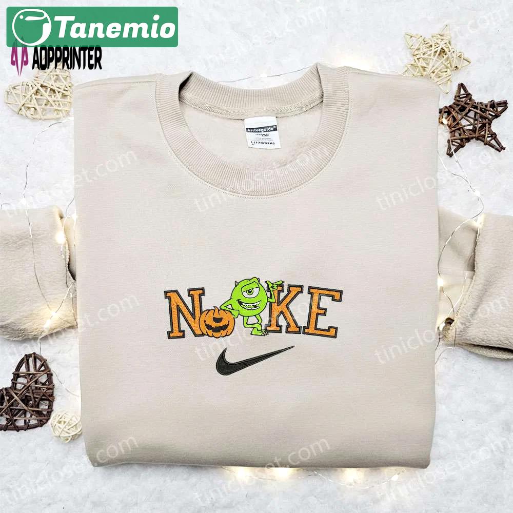Mike wazowski pumpkin halloween x nike embroidered sweatshirt – best halloween gift Embroidered Shirt