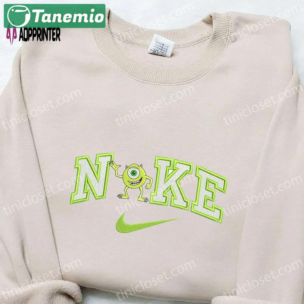 Mike wazowski x nike cartoon embroidered tshirt – best nike inspired birthday gift Embroidered Shirt