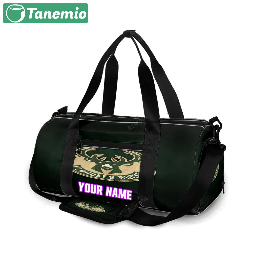 Milwaukee bucks emblem v18 personalized name travel bag gym bag 1649 Travel Bag