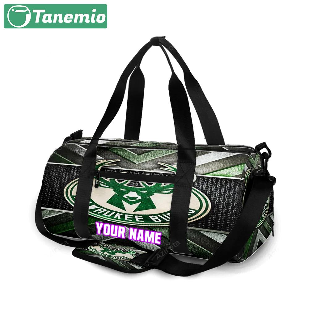 Milwaukee bucks emblem v38 personalized name travel bag gym bag 16 Travel Bag