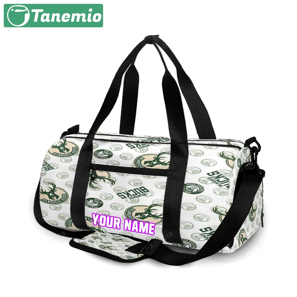 Milwaukee bucks emblem v42 personalized name travel bag gym bag 618 Travel Bag