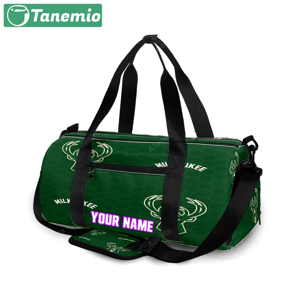 Milwaukee bucks emblem v44 personalized name travel bag gym bag 2050 Travel Bag