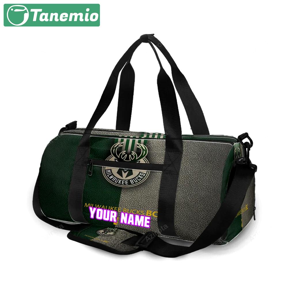 Milwaukee bucks emblem v6 personalized name travel bag gym bag 2098 Travel Bag