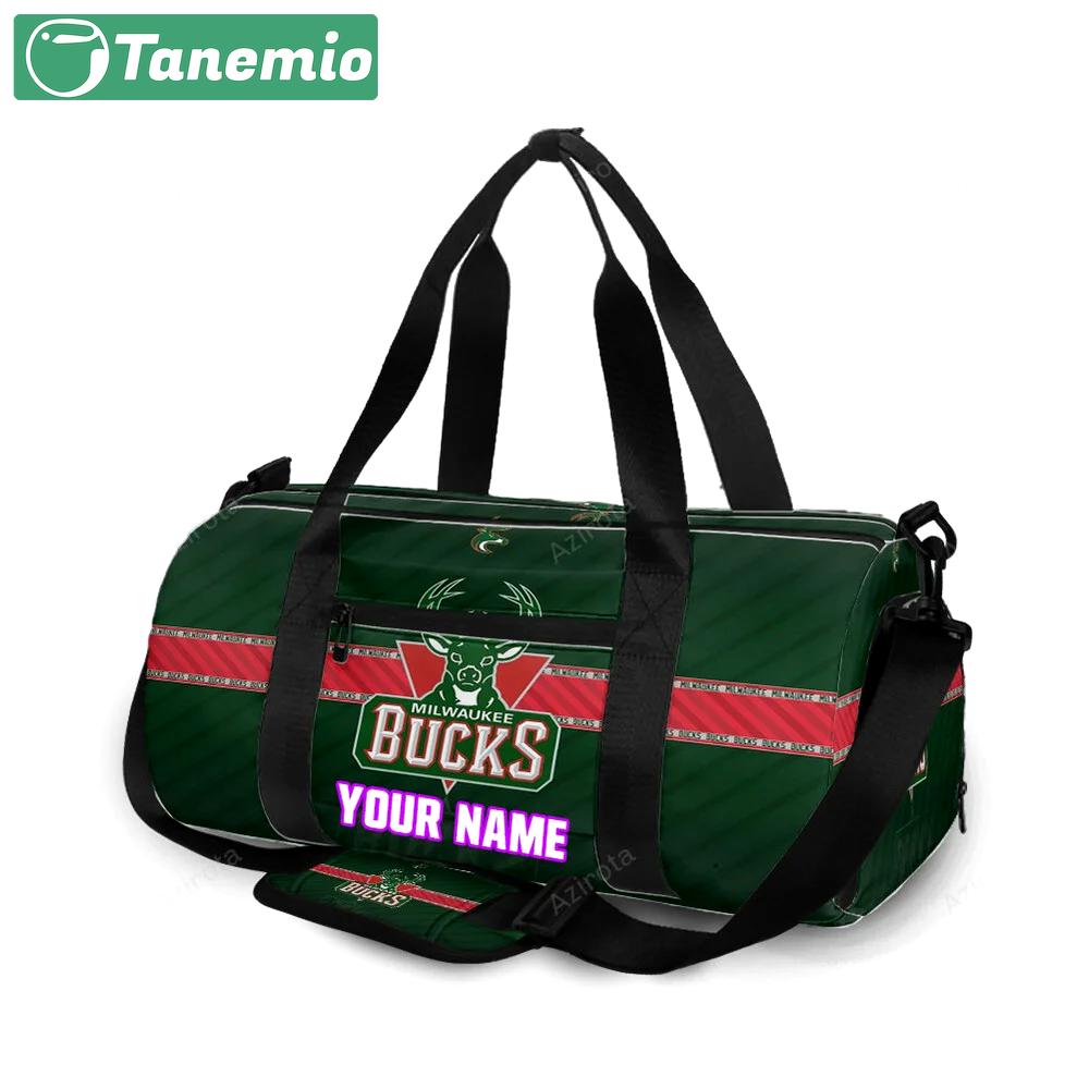 Milwaukee bucks emblem v7 personalized name travel bag gym bag 1627 Travel Bag