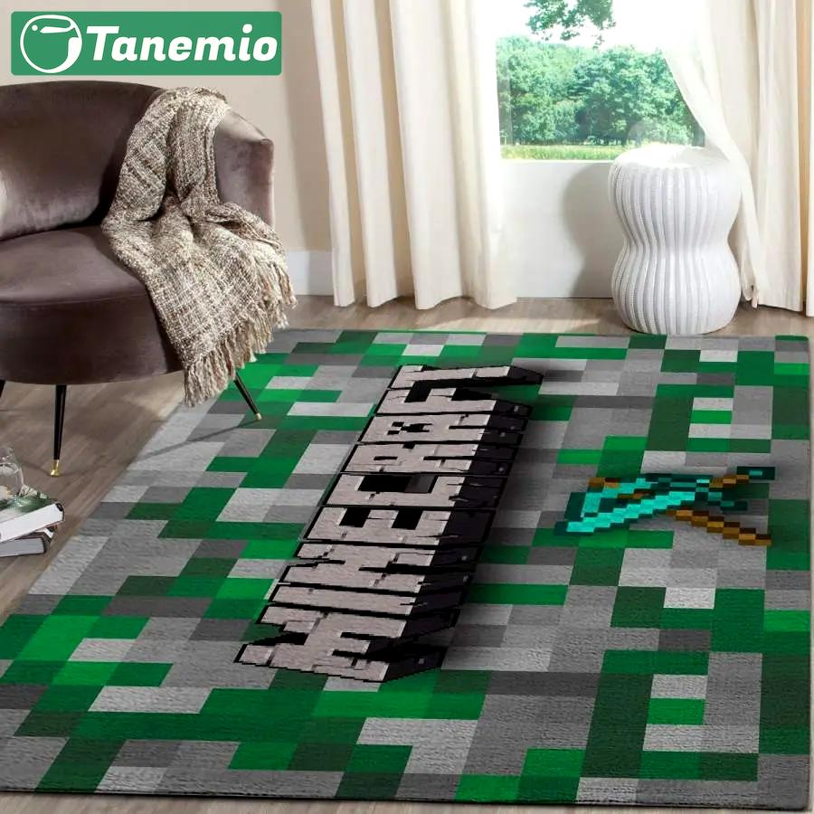 Minecraft area rug living room rug home decor video game gfd 19120618 Rectangle Rug