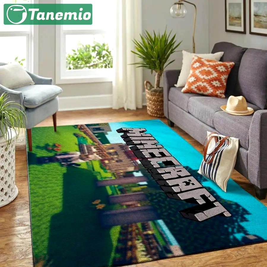 Minecraft area rug living room rug home decor video game gfd 19120715 Rectangle Rug