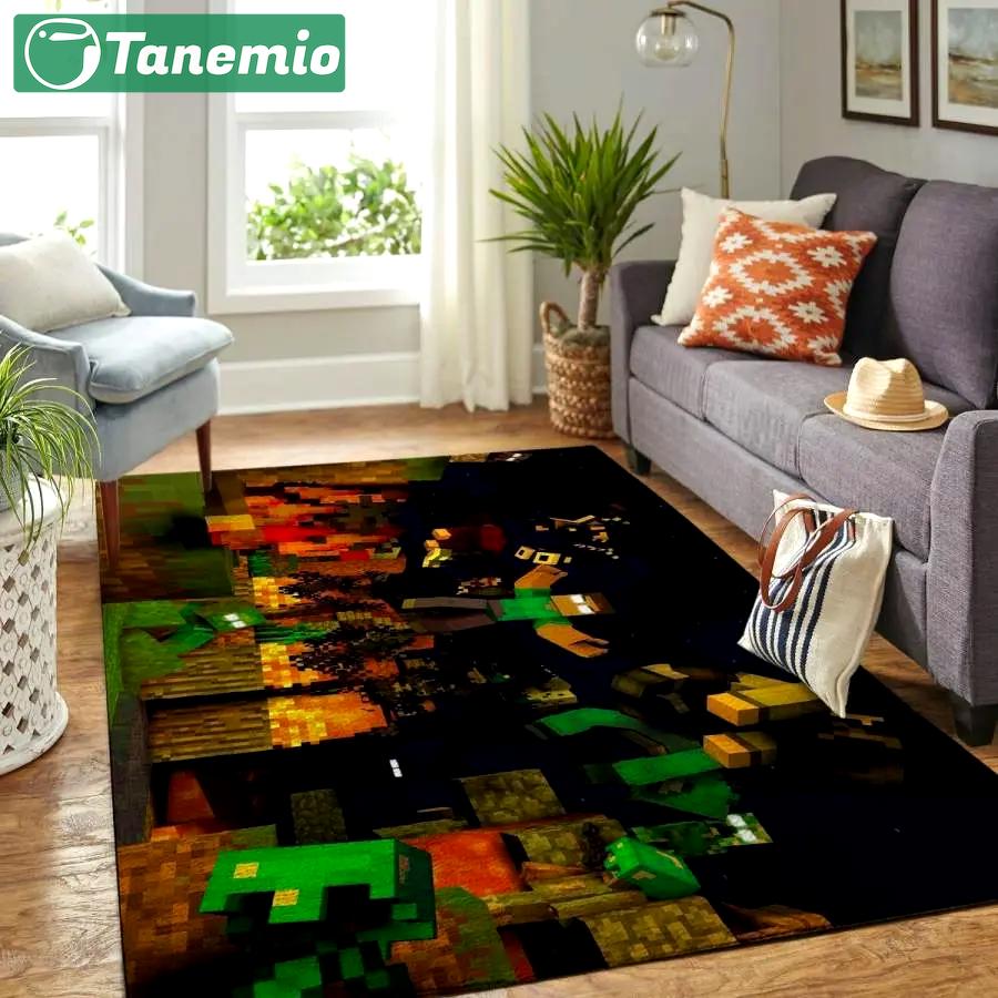 Minecraft area rug living room rug home decor video game gfd 19120720 Rectangle Rug