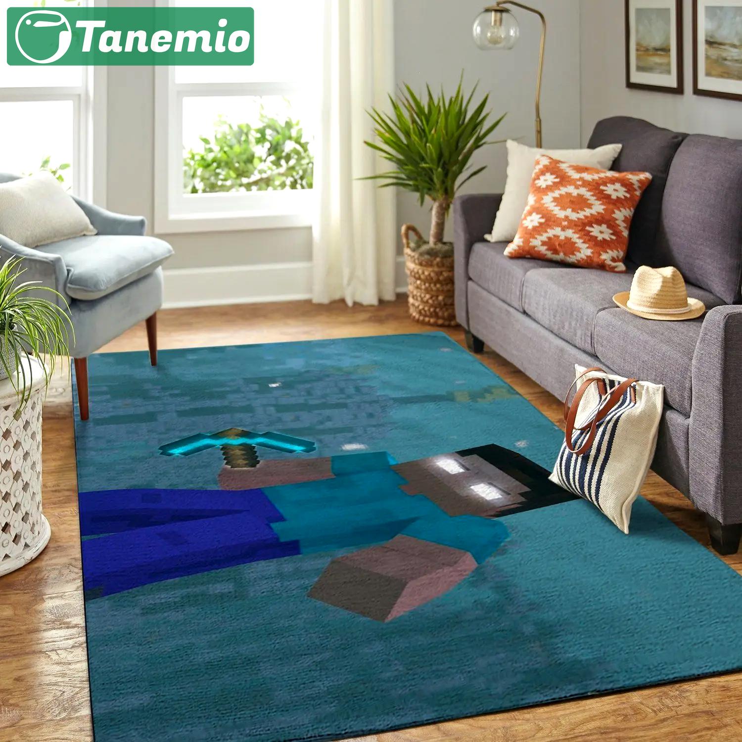 Minecraft area rug video game carpet gamer living room rugs rug regtangle carpet floor decor home decor v194 Rectangle Rug