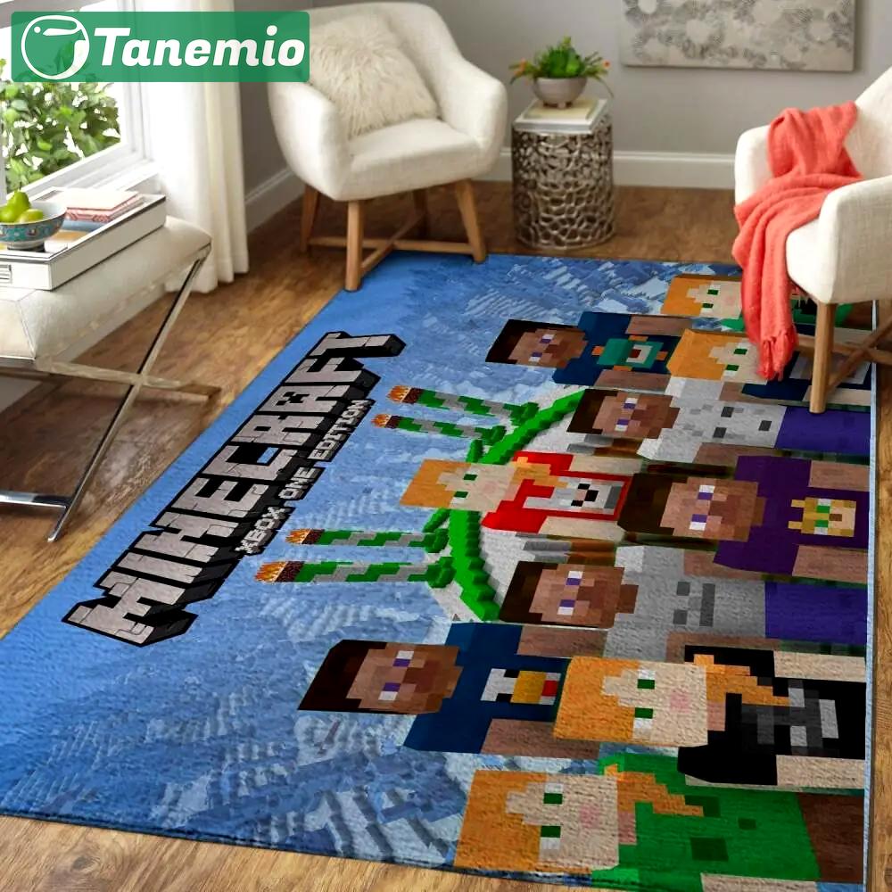 Minecraft area rug video game carpet gamer living room rugs rug regtangle carpet floor decor home decor v241 Rectangle Rug