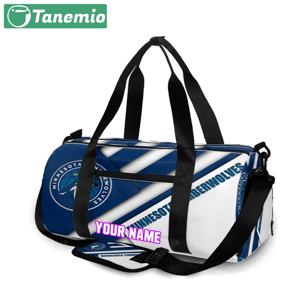 Minnesota timberwolves emblem v11 personalized name travel bag gym bag 425 Travel Bag