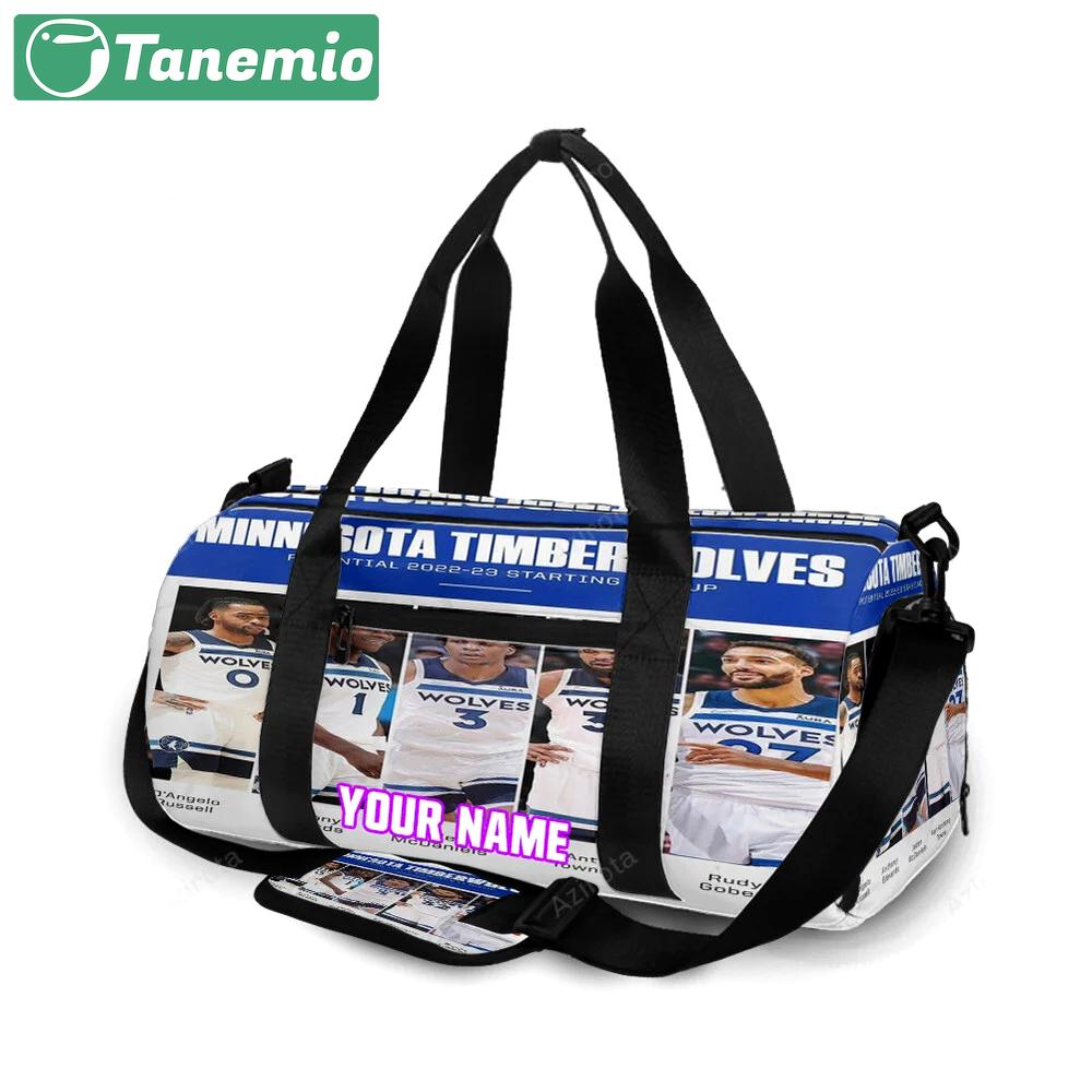 Minnesota timberwolves players v38 personalized name travel bag gym bag 191 Travel Bag