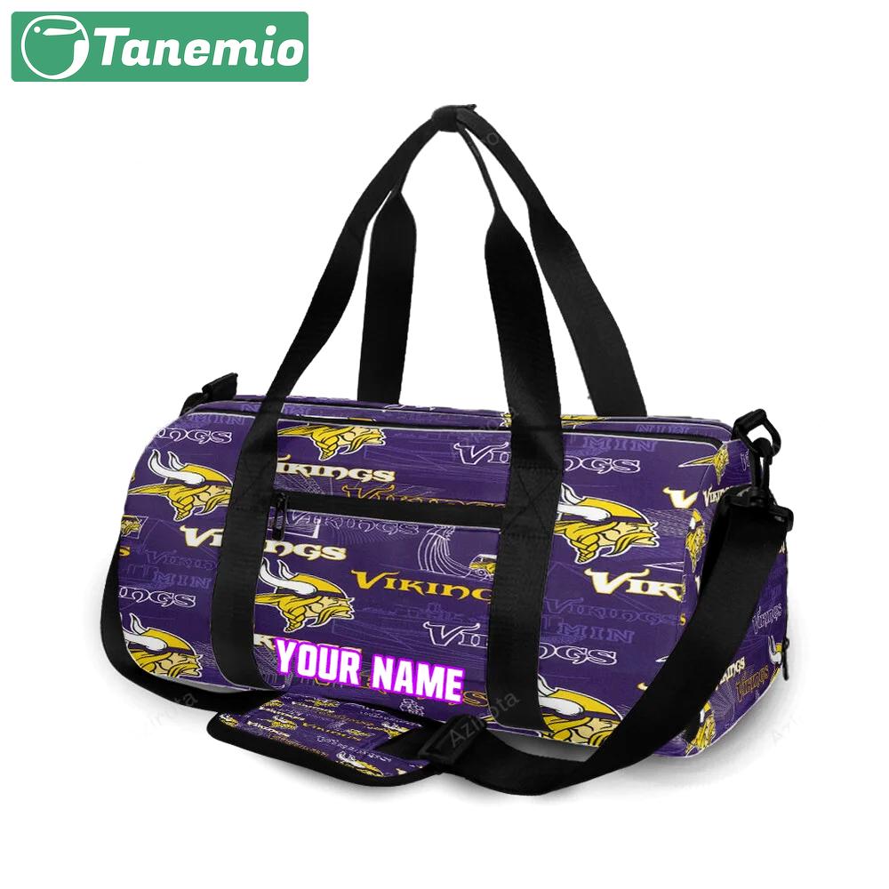 Minnesota vikings emblem v13 personalized name travel bag gym bag 1760 Travel Bag