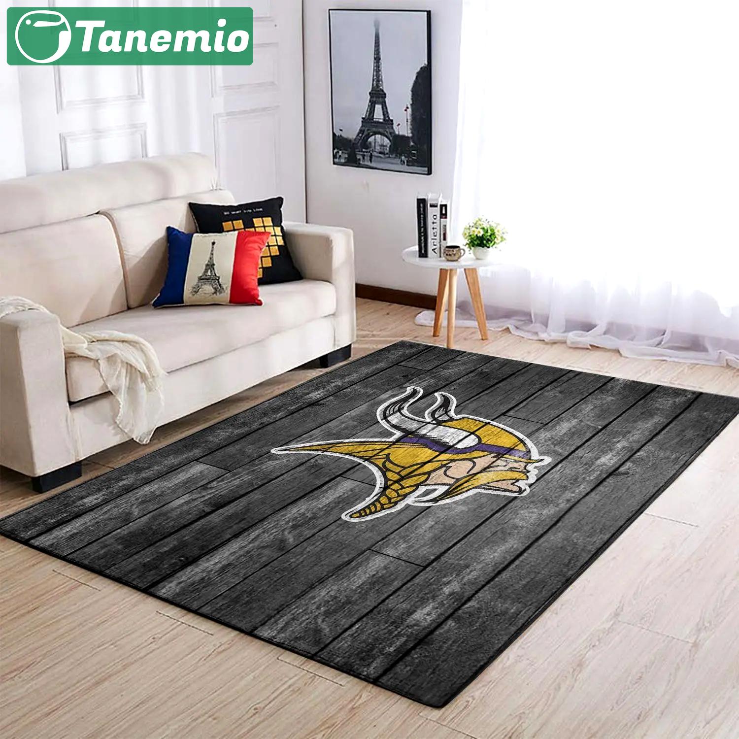 Minnesota vikings nfl living room carpet wooden home rug regtangle carpet Rectangle Rug
