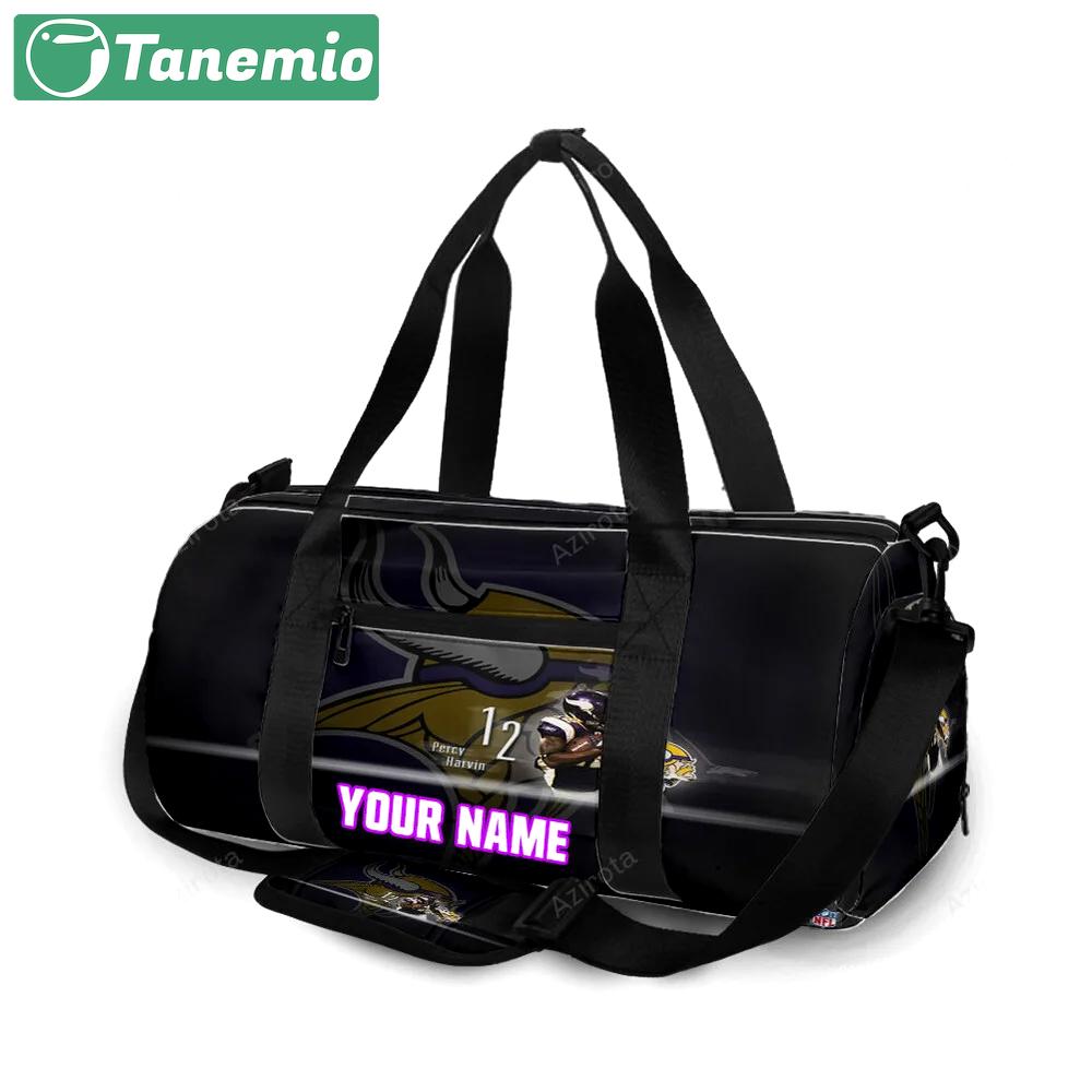 Minnesota vikings percy harvin 12 personalized name travel bag gym bag 2035 Travel Bag