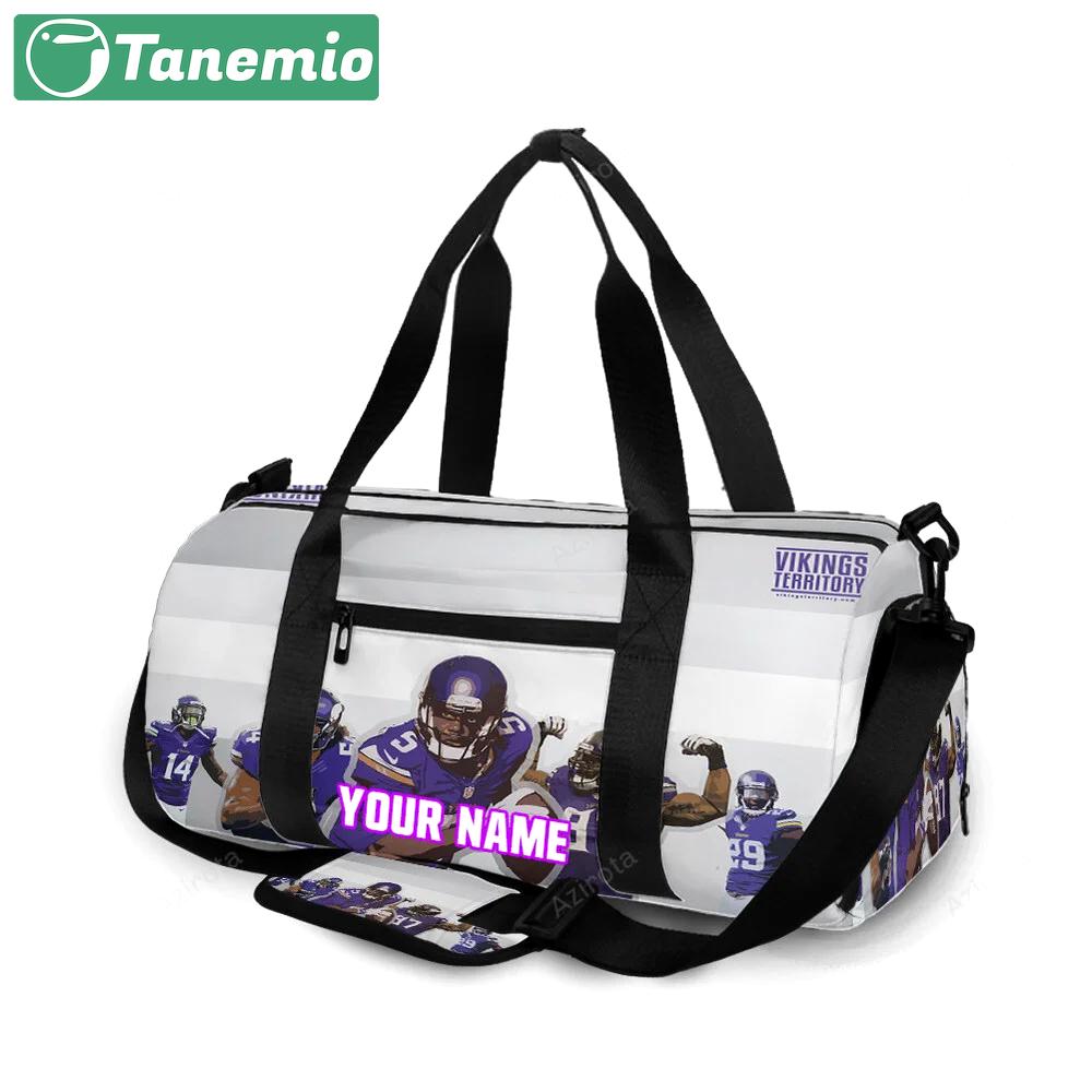 Minnesota vikings team v10 personalized name travel bag gym bag 874 Travel Bag