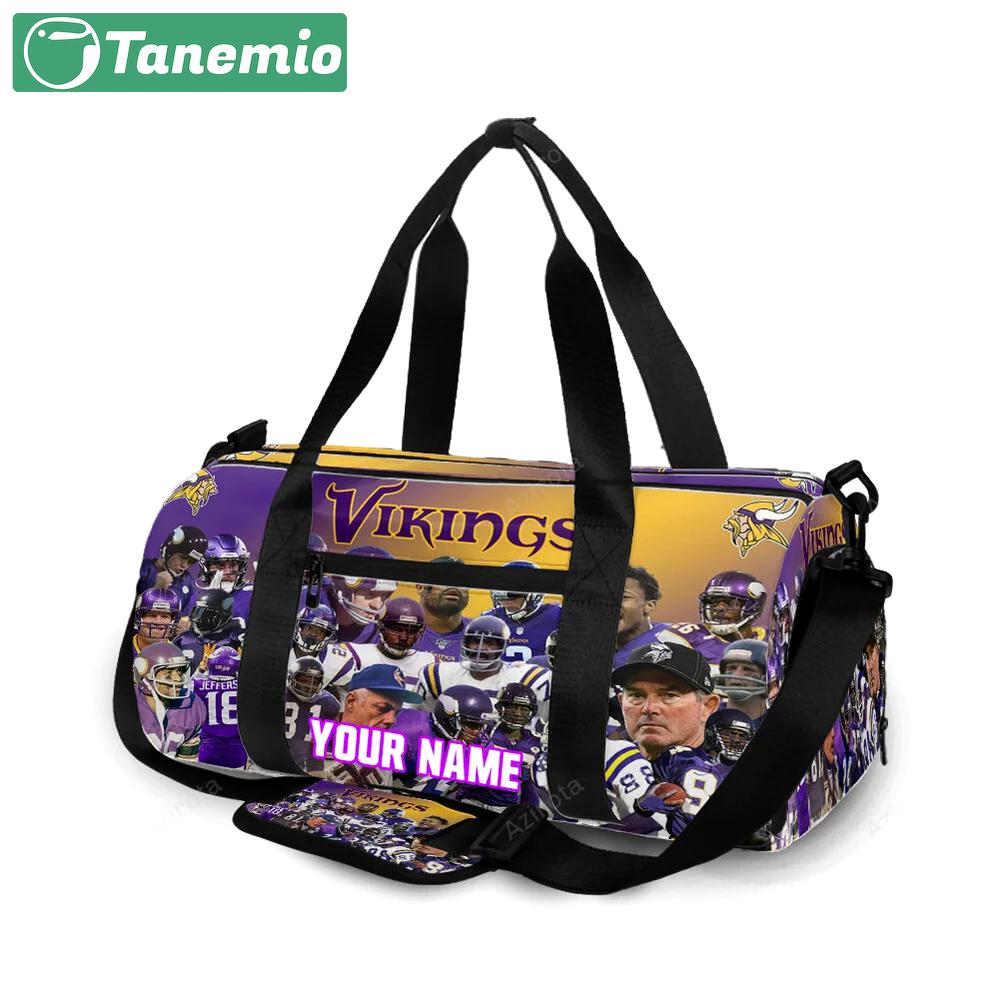 Minnesota vikings team v5 personalized name travel bag gym bag 1712 Travel Bag