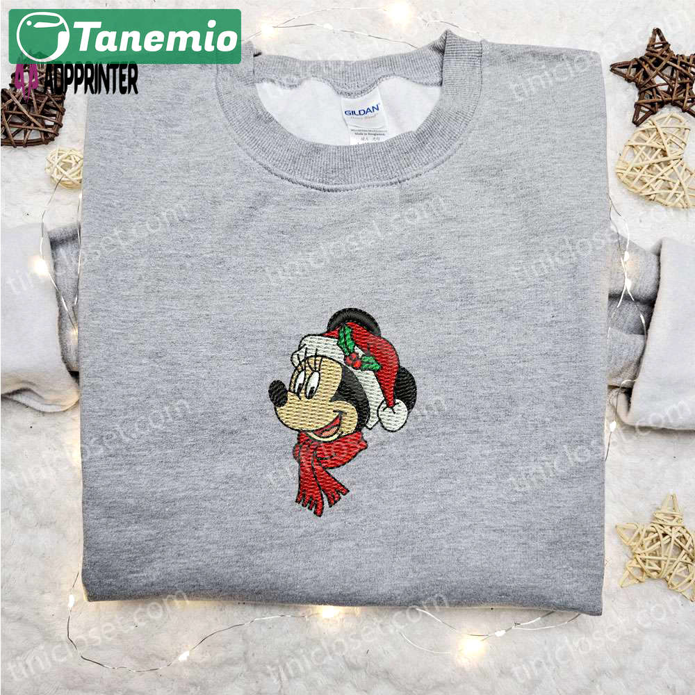 Minnie mouse christmas shirt & disney characters hoodie – best family christmas gifts Embroidered Shirt
