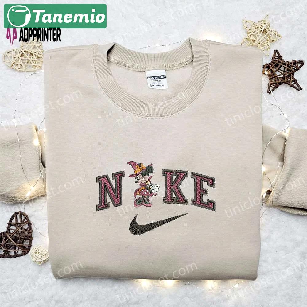 Minnie mouse x nike embroidered hoodie & shirt: best halloween gift ideas Embroidered Shirt