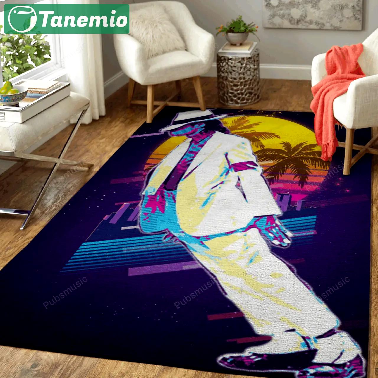 Mj smooth criminal artwork music synthwave 80s art for fans area rug living room carpet rug regtangle carpet floor decor home decor Rectangle Rug