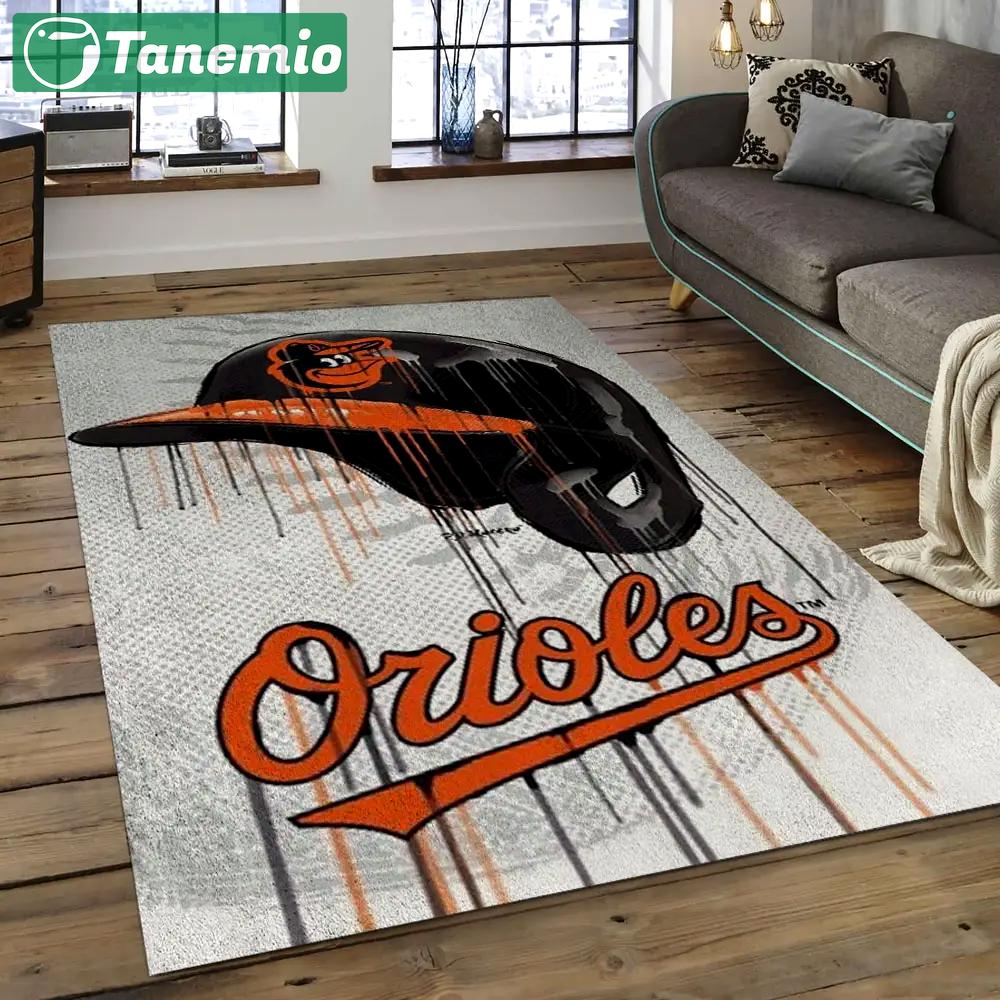 Mlb baltimore orioles baseball team logo rectangle area bo25 Rectangle Rug