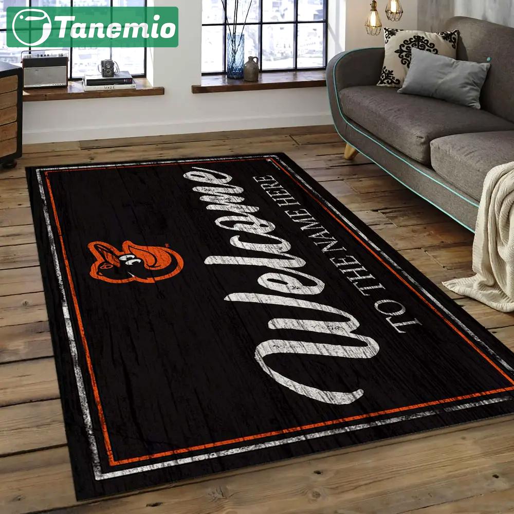 Mlb baltimore orioles baseball team logo rectangle area bo40 Rectangle Rug