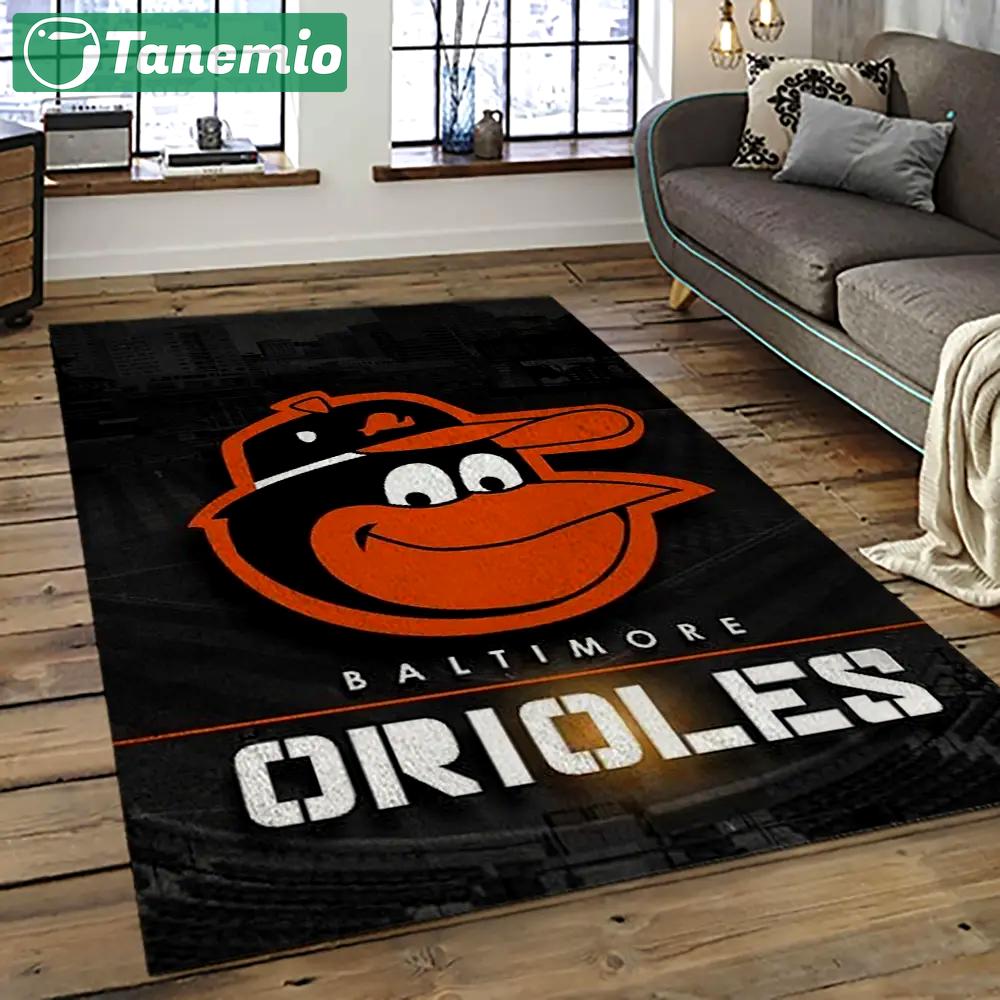 Mlb baltimore orioles baseball team logo sport carpet rectangle area rug for living room bor15 Rectangle Rug