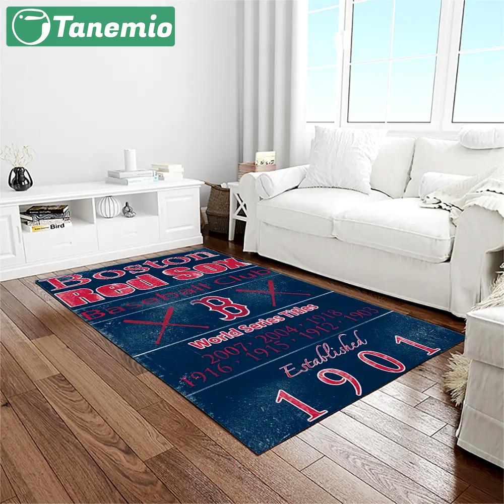 Mlb boston red sox baseball team logo rectangle area rug brs53 Rectangle Rug